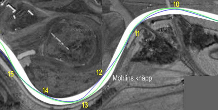 REJSA.NU Sida 3 Kinnekulle Ring Mohlins knäpp Efter att ha svängt in vid (10) så kan man gå tight på curbsen (11) antingen längs med dom eller sent men inte tidigt på curbsen och släppa dom!