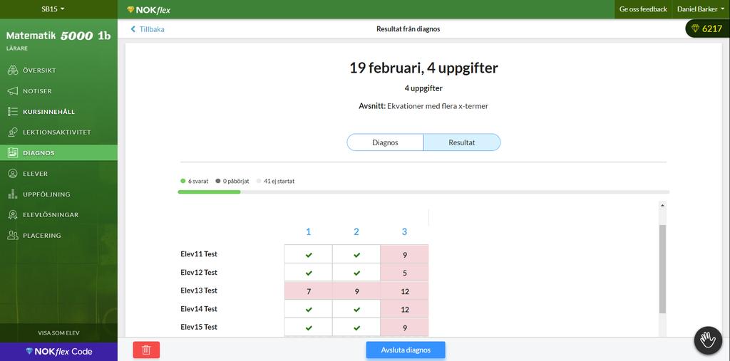 2 Resultat Resultatet av diagosen sammanställs automatiskt av NOKflex.