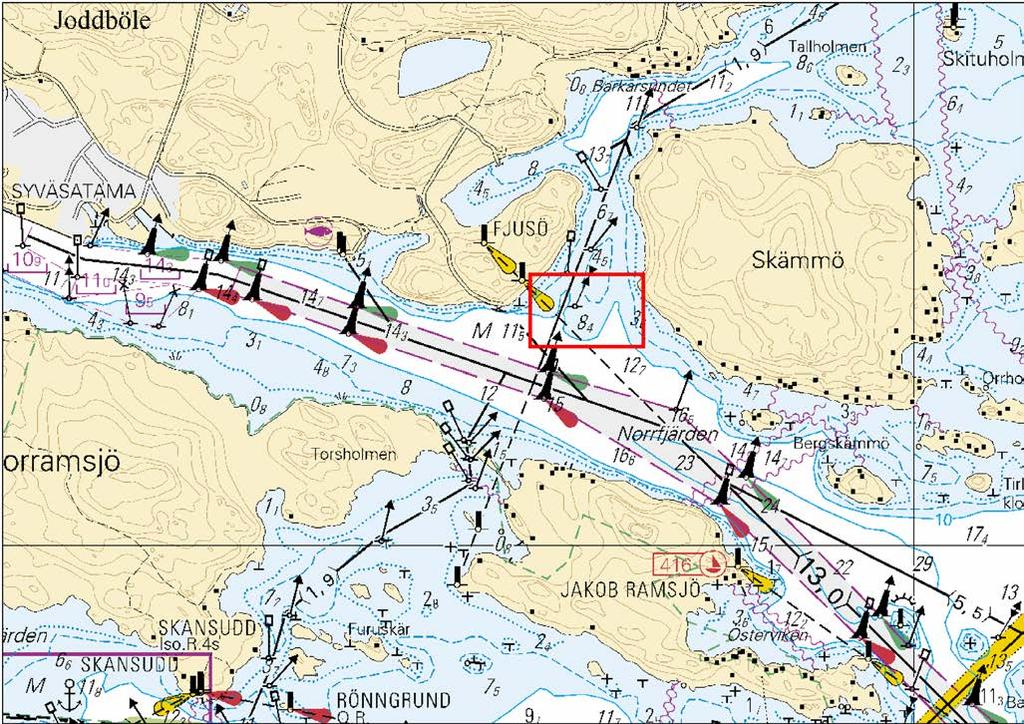 Kuva viitteeksi, karttaotteet ei merikartan mittakaavassa / Bild för referens, kortutdrag inte i sjökortets skala / Image for reference, chart extracts not to scale of chart ( Baltic Connector Oy,