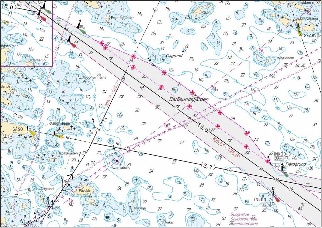 Poista Stryk Delete Ankkurointialue seuraavien pisteiden väliltä: Ankringsområde mellan följande positioner: Anchorage area (1) 59 57.026'N 24 07.598'E (2) 59 58.683'N 24 02.907'E (3) 59 58.