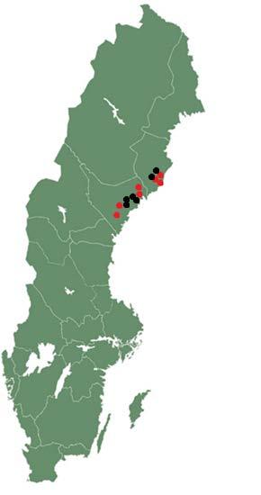 Studieområdet och beståndsval Studien genomfördes på 21 gallringsbestånd, belägna i tre av Norra Skogsägarnas totalt åtta virkesområden, nämligen Södra och Norra Ångermanland samt Södra Västerbotten.
