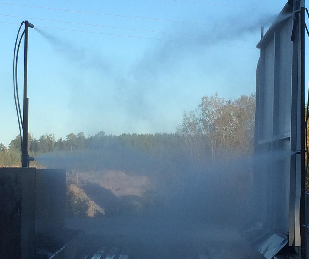 Se till att det är rätt droppstorlek i vattendimman DustPZ Ett luft- och vattenbaserat system för effektiv dammbekämpning DustPZ drivs av luft och vatten och