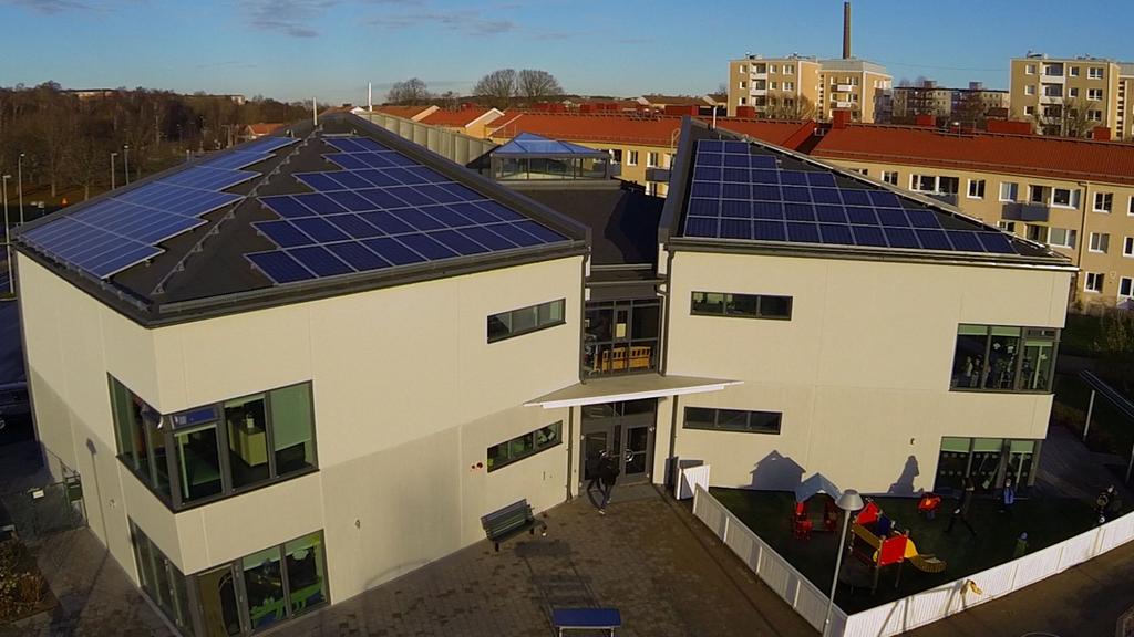 Nollenergiförskola producerar lika mycket energi som fastigheten använder över året Sedan 2013 Transistorgatan i