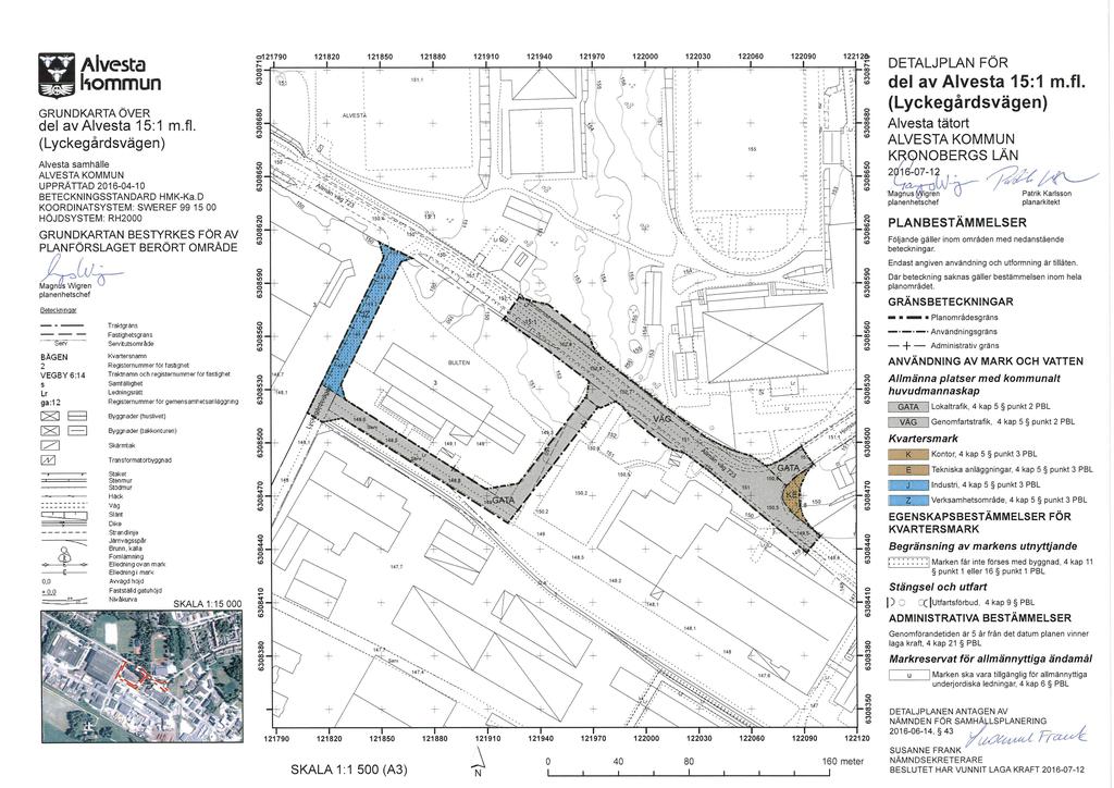 iijj Alvesta DETALJPLAN FÖR gtjl'ímmun GRNDKARTA ÖVER del av Alvesta 15: 1 m.fl. (Lyckegårdsvägen) s " 1" r,;. 155 Alvesta samhälle ALVESTA KON PPRÄTAD 20160410 BETECKNNGSSTANDARD HKKa.