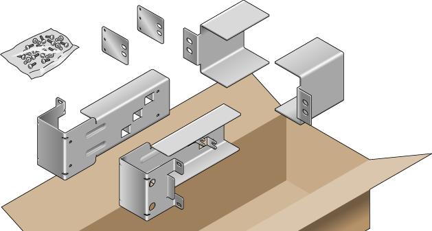 Obs Ett 23-tums 2-bensrack har stöd för en rackbensbredd på 7,62 cm, 10,16 cm och 12,70 cm (3, 4, respektive 5 tum).