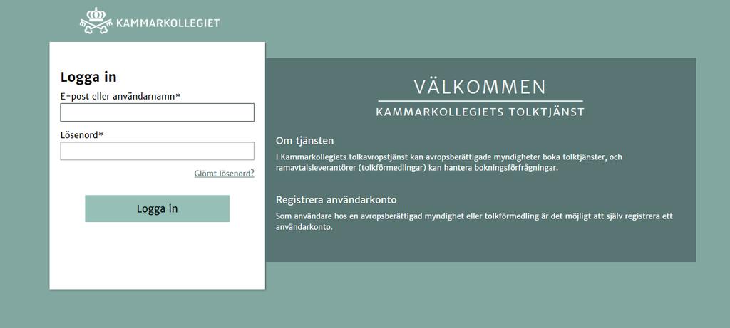 Datum Sid 1 (6) Kammarkollegiets avropstjänst för tolkar 1.