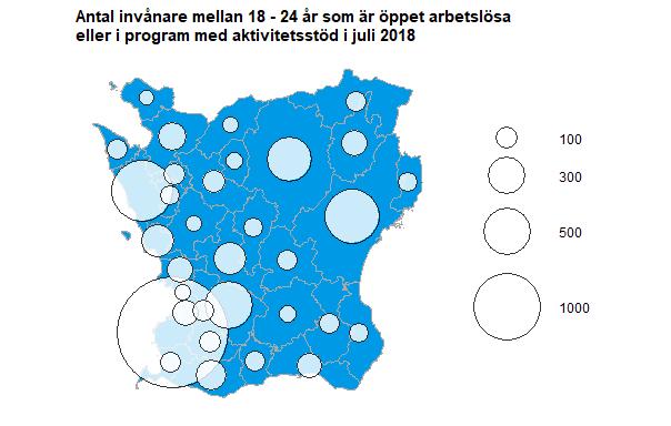 aktivitetsstöd var i juli 0,3 procentenheter lägre