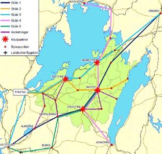 8.7 Skaraborg - trafikering på lång sikt 2025 Skaraborgs Kommunalförbund antog i oktober 2009 en målbild för den långsiktiga utvecklingen av kollektivtrafiken.