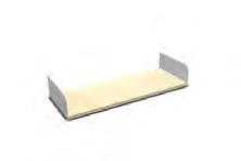 Tidskriftshylla 803x300 mm Hylla i plexiglas med 30 lutande konsol. Höjd i framkant 40 mm.