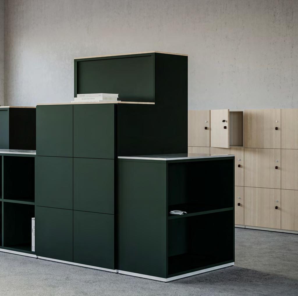 Access Storage med stomme i Sandy Grey, Lådkasett och jalusi i Natur