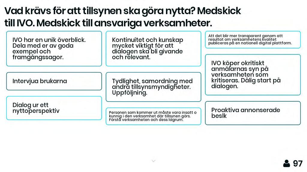 IVO har en unik överblick. Dela med er av goda exempel och framgångssagor.