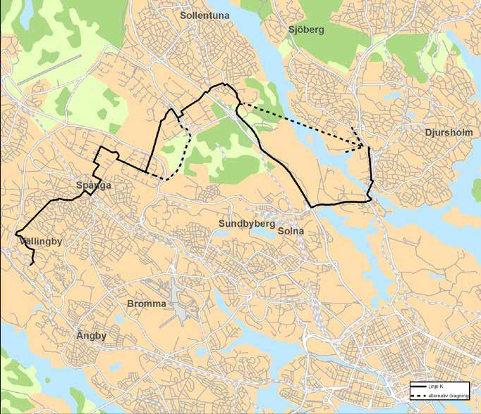 Cykeltrafik Busstrafik På sträckan blir framkomligheten god för cyklisterna genom att cykelbanor skapas på båda sidor av Igelbäcksgatan och Danmarksgatan och på den östra sidan av Färögatan.
