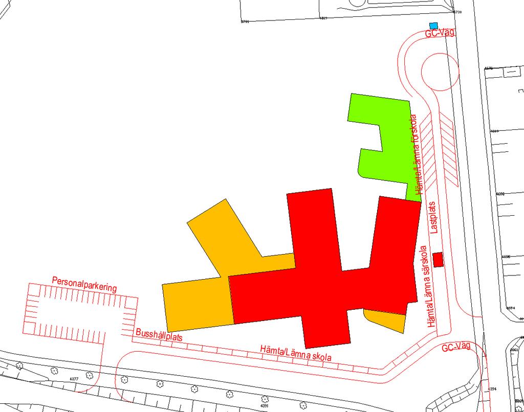 SIDA 13/18 4.4 Scenario 1 Figur 7. Scenario 1 (röd + grön huskropp). Grundskola + Särskola + Förskola.