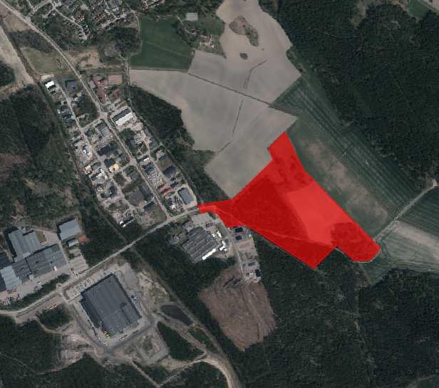 Dnr BTN18/13 2/11 Rödmarkerat område visar aktuellt område för behovsbedömningen.