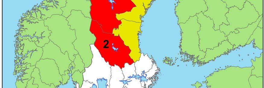 och förekomst av järv registrerad av länsstyrelserna 2007.