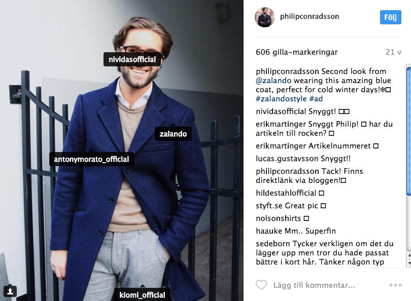 Den sistnämnda hashtaggen leder till att det blir tydligt för läsaren att det är ett inlägg av reklamkaraktär och det blir på så sätt upp till läsaren att överväga om den vågar lita på annonsens