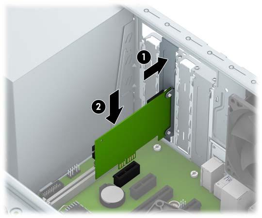 10. Om du inte ska installera ett nytt expansionskort installerar du ett skydd som täcker den öppna kortplatsen.