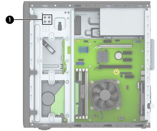 Ta bort eller installera enheter Så här installerar du enheter: Den primära SATA (seriell ATA)-hårddisken ska anslutas till den mörkblå, primära SATA-kontakten på moderkortet (märkt SATA0).