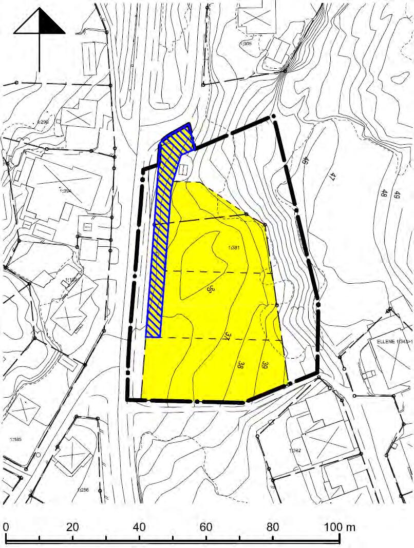 25 passa fastighetsgränsen till den markanvändning som planen medger, så att kvartersmarken för bostadsändamål ska vara enskilt ägd.
