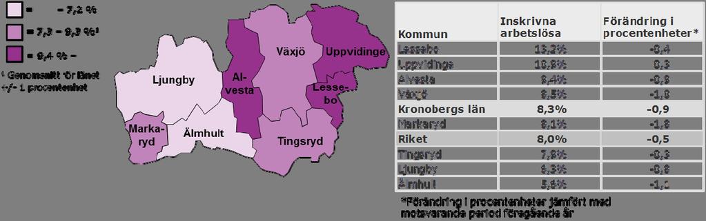 Inskrivna arbetslösa i april 2014 som andel (%) av den registerbaserade arbetskraften 16 64 år Fakta om statistiken Notera att den arbetslöshetsstatistik som Arbetsförmedlingen redovisar inte är den