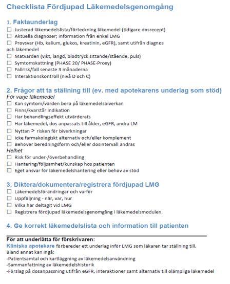 Enkel och fördjupad läkemedelsgenomgång Enligt Socialstyrelsens nya föreskrifter (SOSFS 2012:9) Enkel