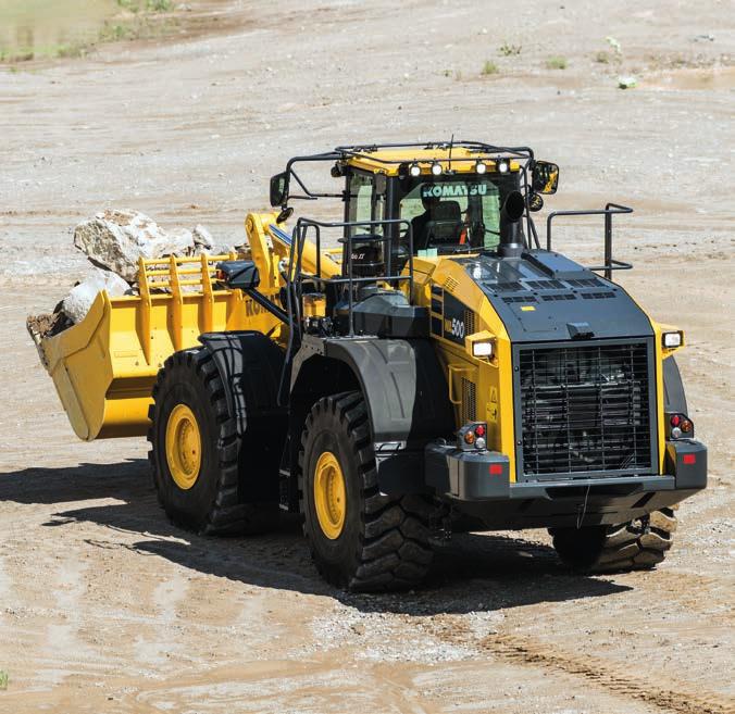 Kraftfull och miljövänlig Komatsu SmartLoader Logic WA500-8 är utrustad med Komatsus SmartLoader Logic, ett helautomatiskt system för motorstyrning.