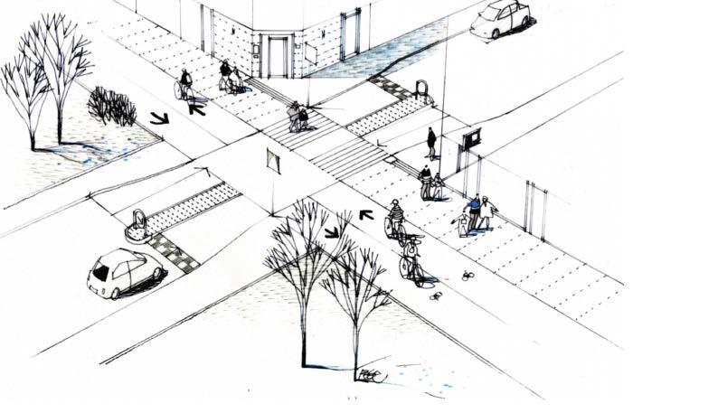 B. Cykelöverfart I korsningar där den korsande trafiken är mindre än 10 000 fordon per dygn kan trafiksignalen ersättas med en cykelöverfart.