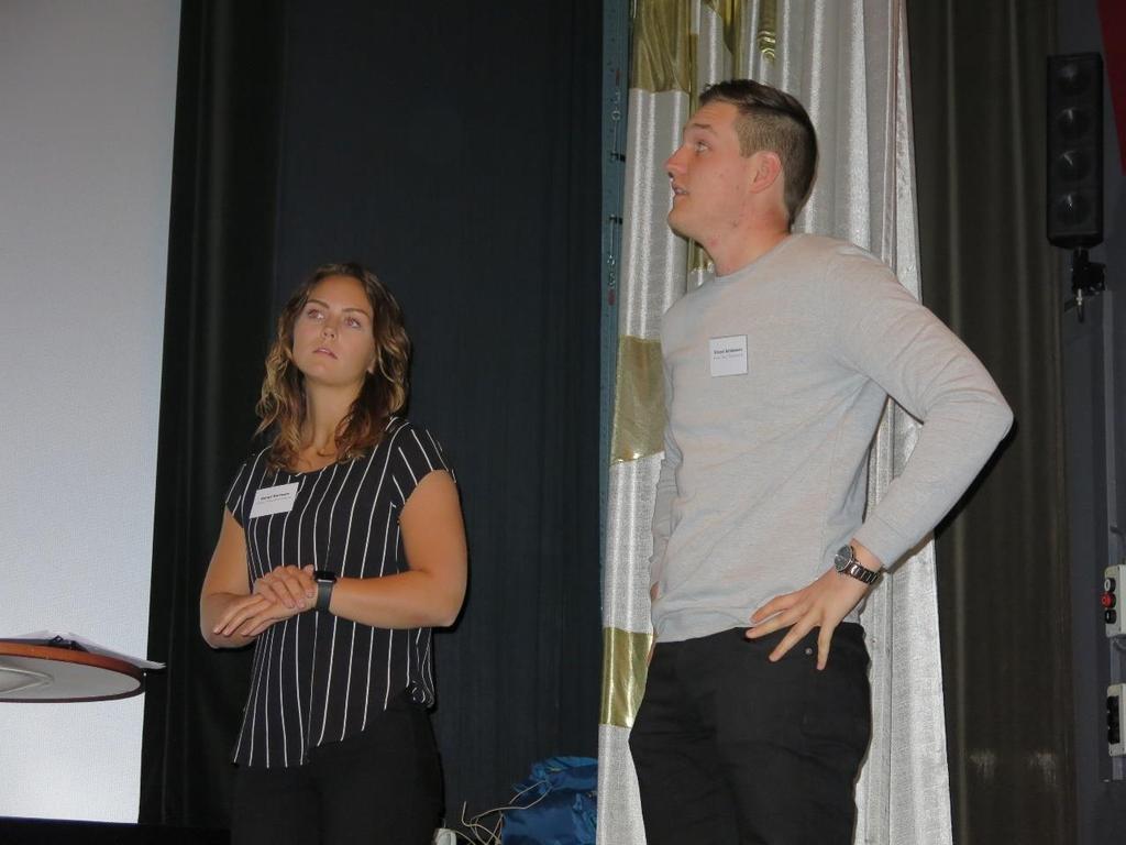 Sida 14 av 31 2.11 Stipendievinnande Projektarbete Figur 2-15 Stipendievinnarna Ronya Karlsson och Rikard Andersson presenterar sitt arbete.