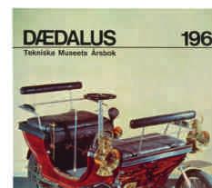 Framsidan till Daedalus 1965 förestäl - lande en Voiturette tillverkad 1898 av Dansk Automobilfabrik. Detta var den första utgåvan med ett fotografi på framsidan.