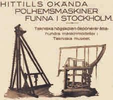 Hittils okända Polhemmaskiner funna i Stockholm meddelade Dagens Nyheter i en stort uppslagen artikel i september 1925.