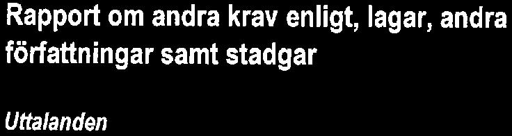Rapprt m andra krav enligt, lagar, andra författningar samt stadgar Uttalanden Utöver vår revisin av årsredvisningen har vi även utfört en revisin av styrelsens förvaltning för HSB Brf Såtuna Trg för