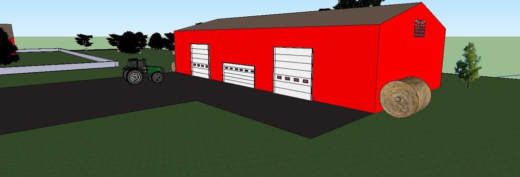 3.4 Nya byggnader De befintliga byggnaderna på området är endast en stallbyggnad samt två ridhus, för att ridskolan ska kunna utvecklas så som de vill krävs det ett maskinstall och förrådsbyggnad.