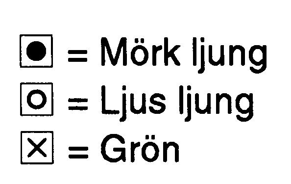 Natur 1002: (2) 2 (2) 3 (3) Mörk ljung 4853: 1 alla Ljus ljung 4622: 1 alla Grön 8724: 1 alla storl, 1 knapp Fram- och bakstycke: Lägg upp med grön på rundst 2½, (126) 136 (154) 162 (172) m och