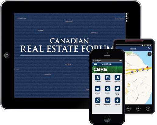 MOBILE APP $4,500 / Sponsor 3 Opportunities Two complimentary Real Estate Forum registration including the Your corporate branding prominently showcased in the mobile app The mobile app will be