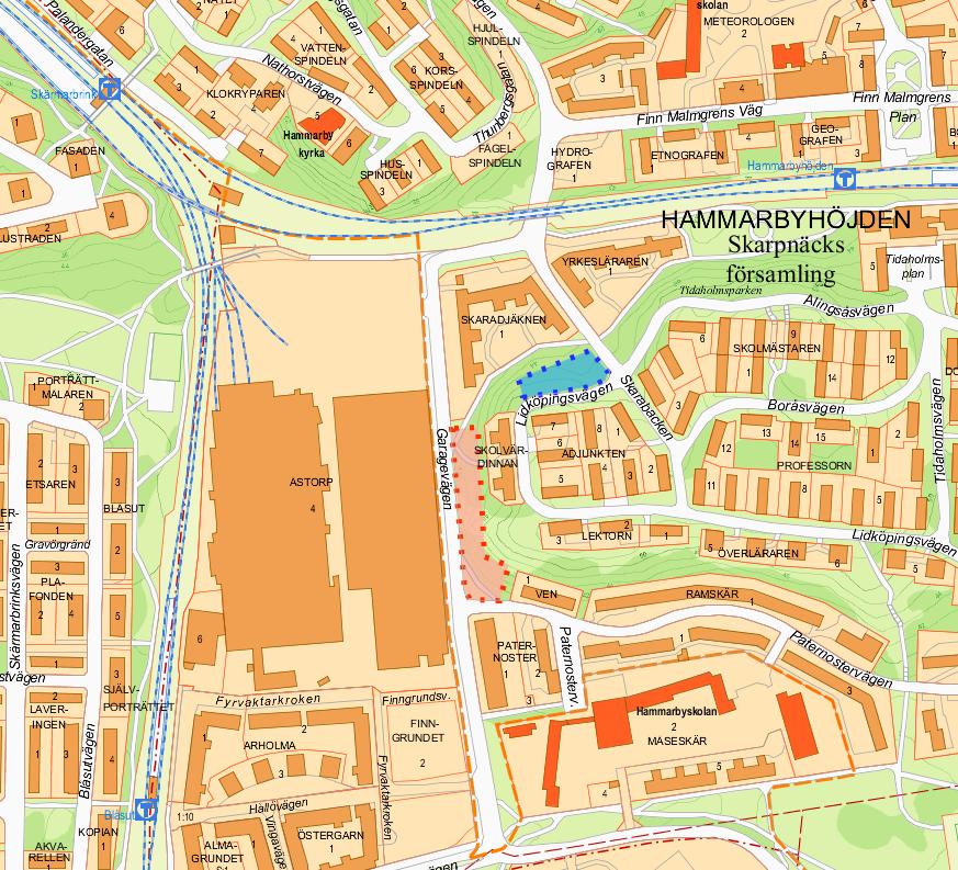 Sida 3 (11) Orienteringskarta över bostadsbebyggelseområden i projektet.