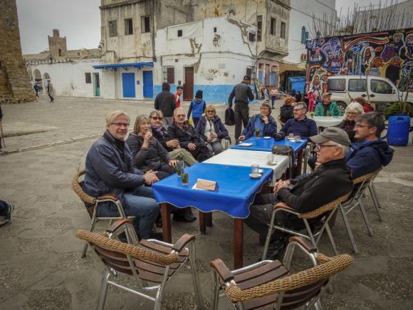 Vi styrde mot Asilah där vi ska bo i 2 nätter. Tog ett stopp vid en flodmynning. Flera långnäbbade måsar och rödnäbbade trutar vid strandkanten ihop med några enstaka kentska tärnor.