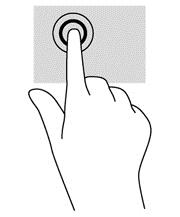 Använda pekskärmsgester Välja På en dator med pekskärm kan du styra objekten på skärmen direkt med fingrarna. TIPS: På datorer med pekskärm kan du utföra gesterna på skärmen eller på styrplattan.