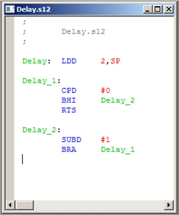 ET ( execution time ) statisk analys: Bestäm subrutinens fördröjning i realtid instruktion LDD 1 CPD BHI antal ggr.