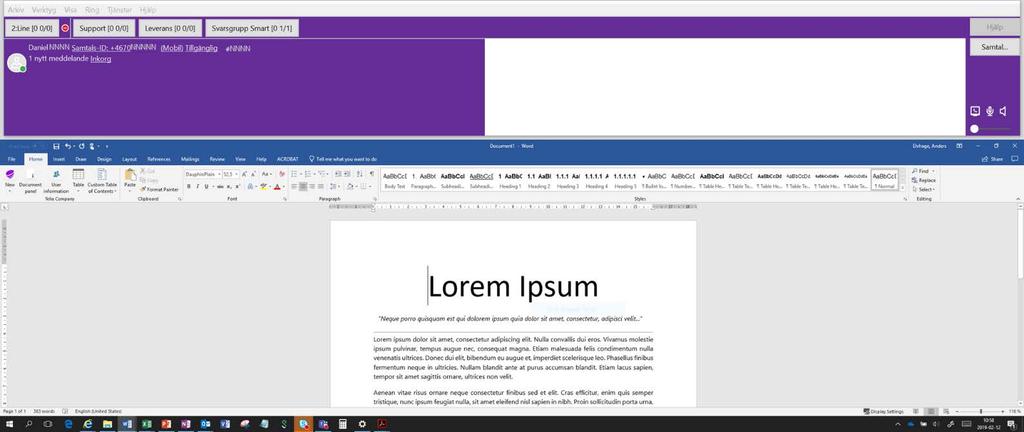 ACD-VY (SVARSGRUPPSVY) När du väljer tillvalet Telefoniststöd får även en särskild vy för att se svarsgrupper. Denna vy heter ACD-vyn, Automatic Call Distribution, eller svarsgrupp på svenska.