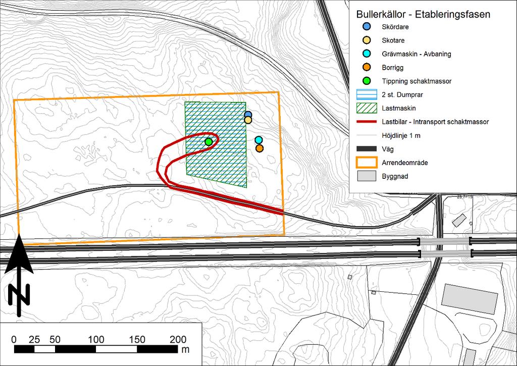 Källa/Typ Drift Antal Ljudeffektnivå Kommentar Lastmaskin 0719 100% 1 st. Ekv: 106 dba (78 dba) Lastbilar Tippning Lastbilar Körning 0719 100% 21 st. Ekv: 119 dba (91 dba) 0719 21 st.