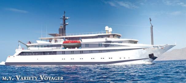 Variety Voyager Rederi: Variety Cruises Byggd: 2012 Längd: 68 meter GT: 1 593