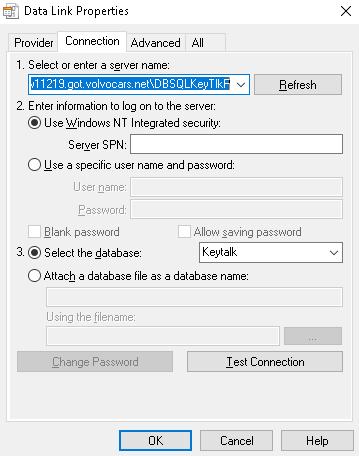 server native client 11.0 istället för Microsoft OLE DB Provider.