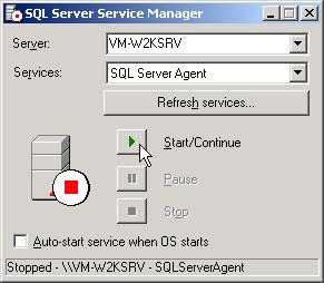 Börja med att starta SQL Server Sevice Manager från programmenyn.