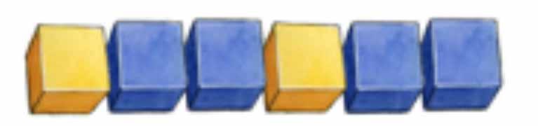 Material Föremål i samma material och form i två olika färger, till exempel likadana klossar i gult och blått. Det behövs 14 föremål per elev, sju av varje färg.