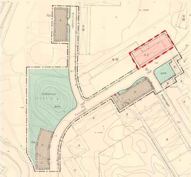 Utsnitt ur gällande detaljplan, Ändring av Utsnitt ur gällande detaljplan, Ändring av stadsplanen för kv. Lingonet i Köping, stadsplanen för del av Skogsborg stg. Omr. 1965.