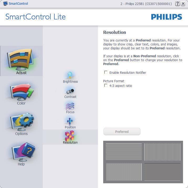 3. Bildoptimering Starta med standardfönster: Adjust menu