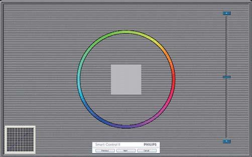 Knappen Previous (föregående) är avaktiverad tills det andra färgfönstret visas. Nästa går vidare till följande mål (sex mål).