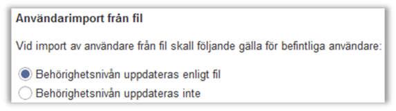 Förbättrad användarimport Vi har gjort några förbättringar gällande filimport av användare. Det är nu möjligt att samtidigt importera användare till olika organisationer.