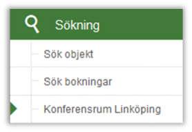 Du vill att användarna snabbt ska kunna söka efter kombinationer av dessa, utan att själva göra urvalet i menyn Sök objekt. Du skapar därför en söksida för varje kombination.