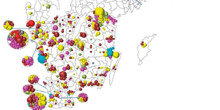 samtliga län i Sverige. Merparten som arbetar inom branschsegmentet Kärnkraft återfinns i Hallands, Kalmars, Uppsalas och Västmanlands län.